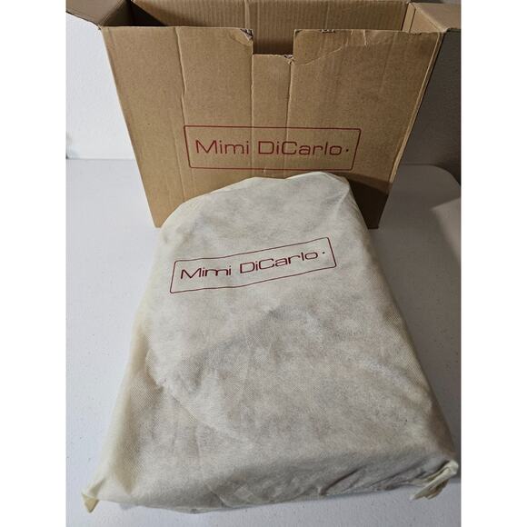 New in Box and Dust Bag Mimi DiCarlo Large Briefcase Tote Tan Style 1009LZ $225 - Picture 12 of 12